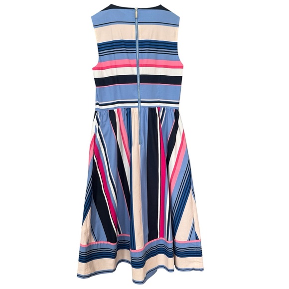 Kate Spade New York Multi Stripe Sleeveless Midi Dress Pink Blue Size 2 - Picture 8 of 14